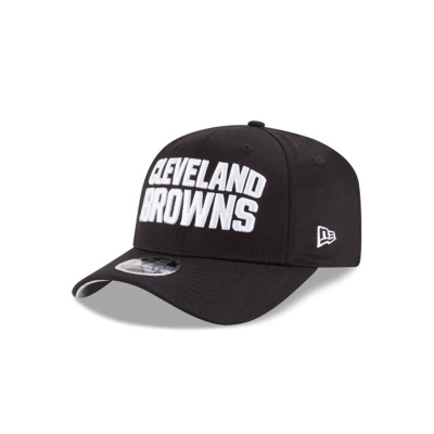 Black Cleveland Browns Hat - New Era NFL Stretch Snap 9FIFTY Snapback Caps USA6504319